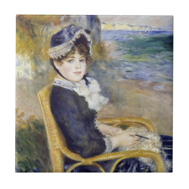 Pierre-Auguste Renoir - av Seashore Kakelplatta (Framsidan)