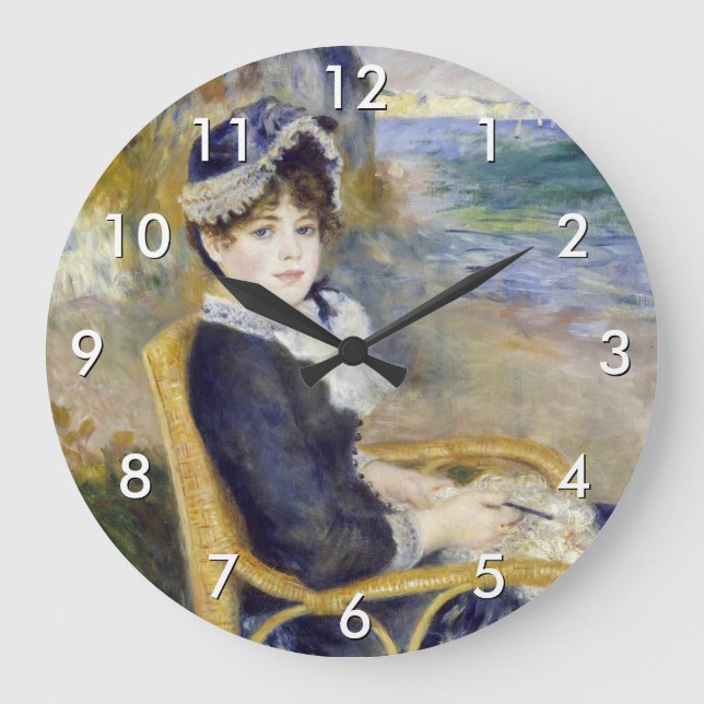 Pierre-Auguste Renoir - av Seashore Stor Klocka (Framsida)