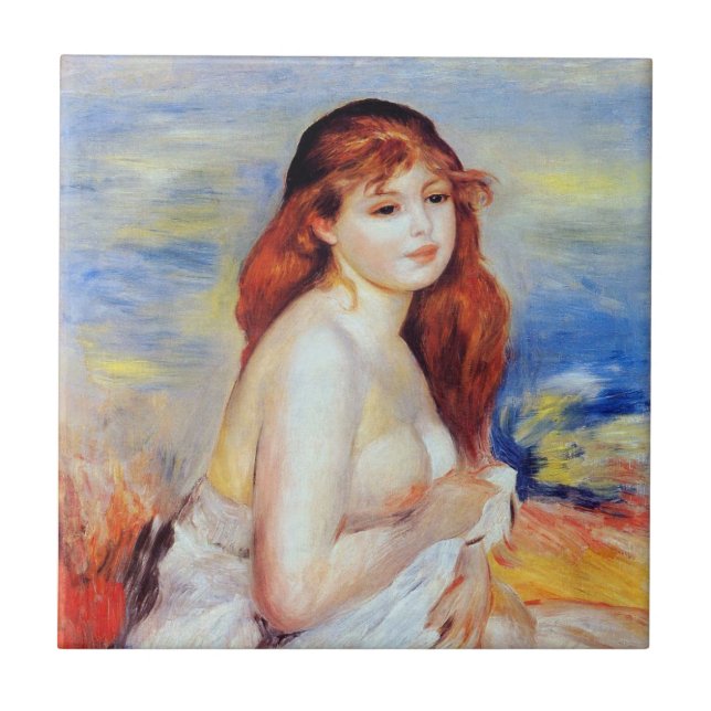 Pierre Auguste Renoir - Badande Kakelplatta (Framsidan)
