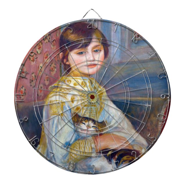 Pierre-Auguste Renoir - Barn med katt Darttavla (Framsidan)