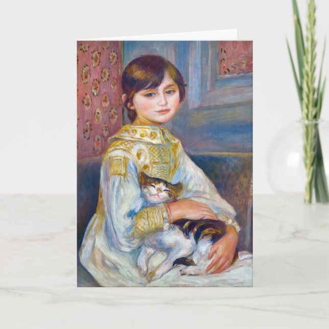 Pierre-Auguste Renoir - Barn med katt Kort (Framsida)