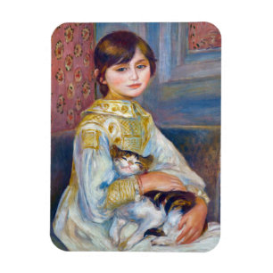 Pierre-Auguste Renoir - Barn med katt Magnet