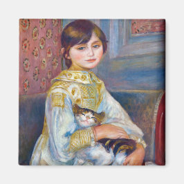 Pierre-Auguste Renoir - Barn med katt Magnet