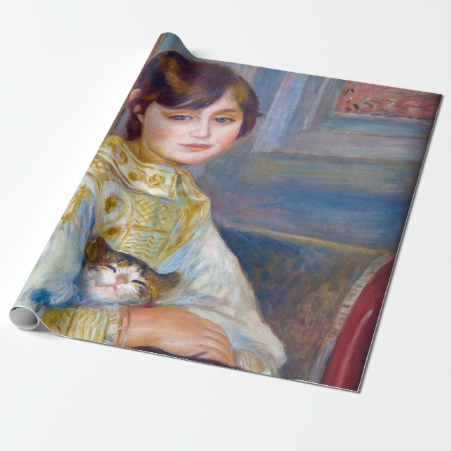 Pierre-Auguste Renoir - Barn med katt Presentpapper (Utrullad)