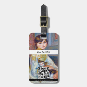 Pierre-Auguste Renoir - Barn med katt - QR-kod Bagagebricka
