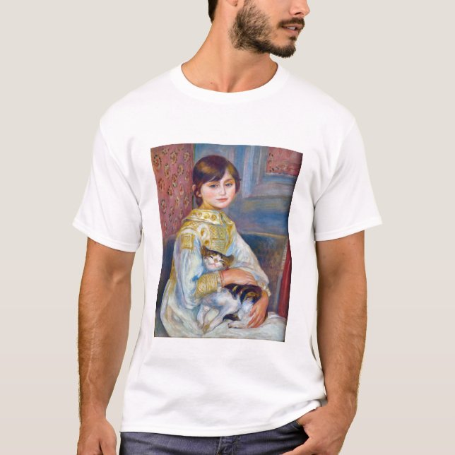 Pierre-Auguste Renoir - Barn med katt T Shirt (Framsida)