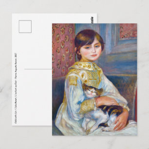 Pierre-Auguste Renoir - Barn med katt Vykort