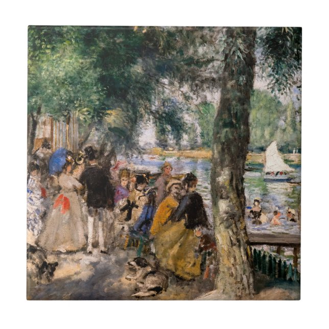 Pierre-Auguste Renoir - Bathing on Seine Kakelplatta (Framsidan)