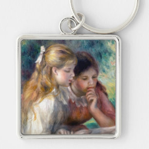 Pierre-Auguste Renoir - behandlingen Fyrkantig Silverfärgad Nyckelring