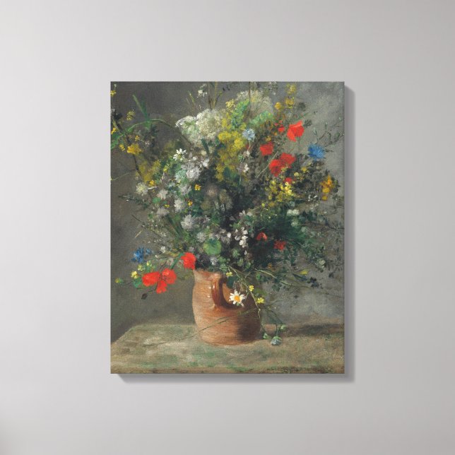 Pierre-Auguste Renoir - Blommor i en vas 1866 Canvastryck (Framsida)
