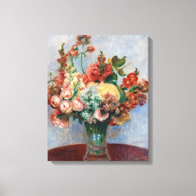 Pierre-Auguste Renoir - Blommor i en vas Canvastryck (Framsida)