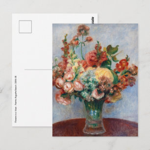 Pierre-Auguste Renoir - Blommor i en vas Vykort