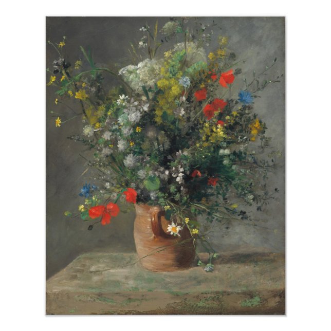 Pierre-Auguste Renoir - Blommor i Vas 1866 Fototryck (Framsidan)