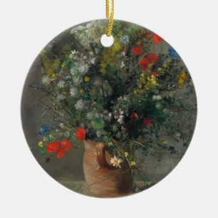 Pierre-Auguste Renoir - Blommor i Vas 1866 Julgransprydnad Keramik