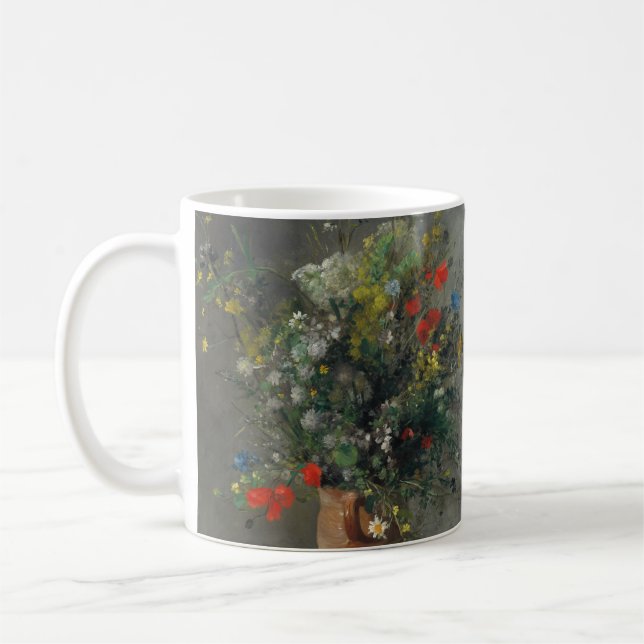 Pierre-Auguste Renoir - Blommor i Vas 1866 Kaffemugg (Vänster)