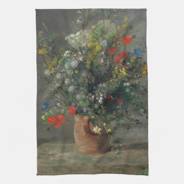 Pierre-Auguste Renoir - Blommor i Vas 1866 Kökshandduk (Vertikal)