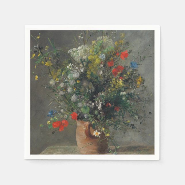 Pierre-Auguste Renoir - Blommor i Vas 1866 Pappersservett (Framsidan)