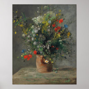 Pierre-Auguste Renoir - Blommor i Vas 1866 Poster