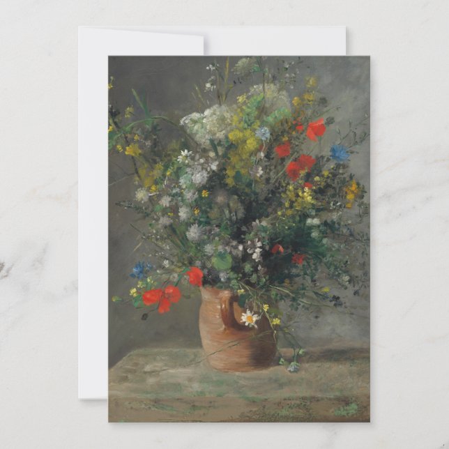 Pierre-Auguste Renoir - Blommor i Vas 1866 Tack Kort (Framsida)