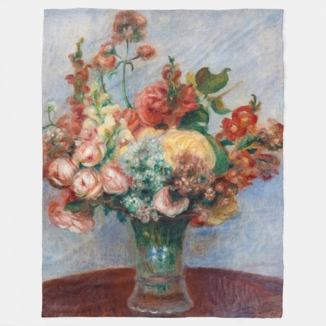 Pierre-Auguste Renoir - Blommor i Vas Fleecefilt (Framsidan)