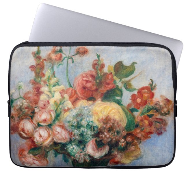 Pierre-Auguste Renoir - Blommor i Vas Laptop Fodral (Framsidan)