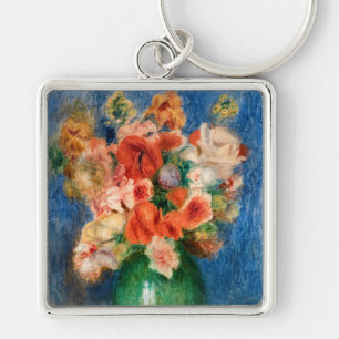 Pierre-Auguste Renoir - Bouquet Fyrkantig Silverfärgad Nyckelring