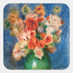 Pierre-Auguste Renoir - Bouquet Fyrkantigt Klistermärke