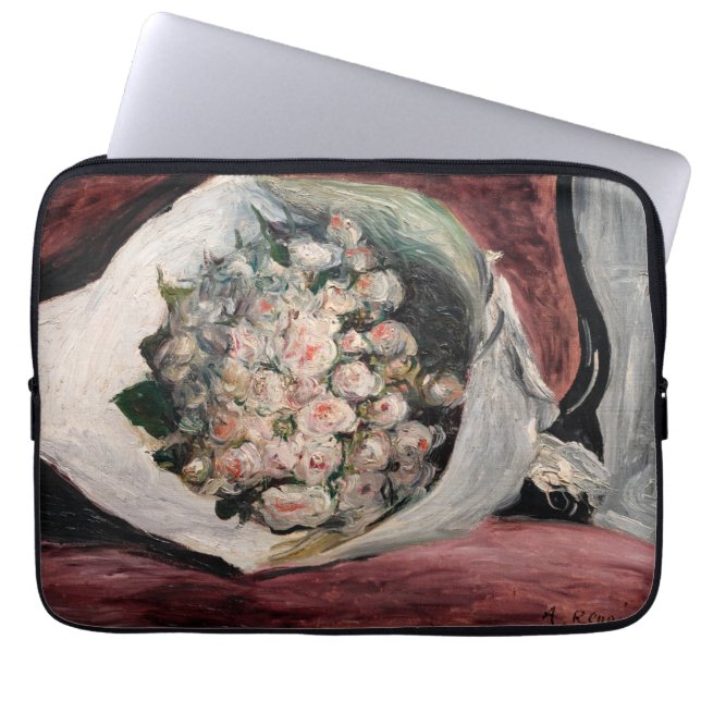 Pierre-Auguste Renoir - Bouquet i en låda Laptop Fodral (Framsidan)