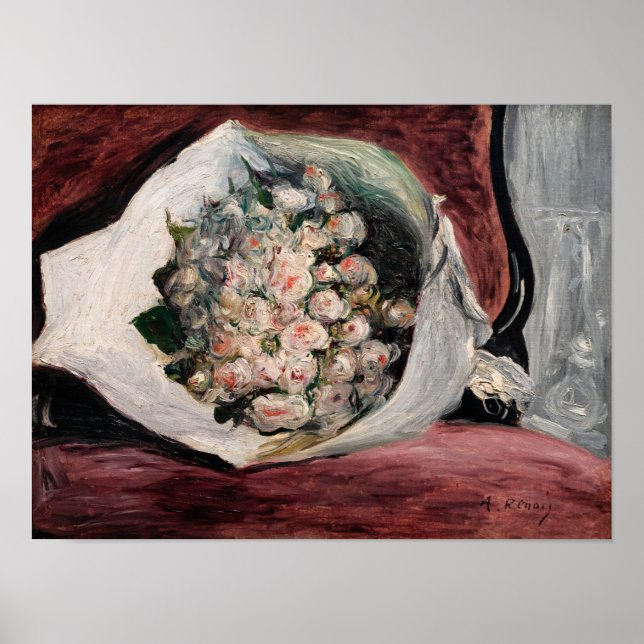 Pierre-Auguste Renoir - Bouquet i en låda Poster (Framsidan)