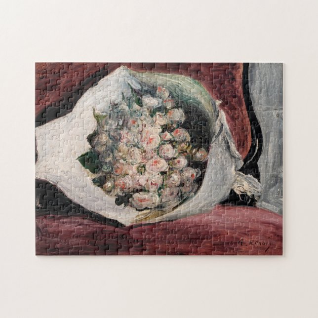 Pierre-Auguste Renoir - Bouquet i en låda Pussel (Horisontell)