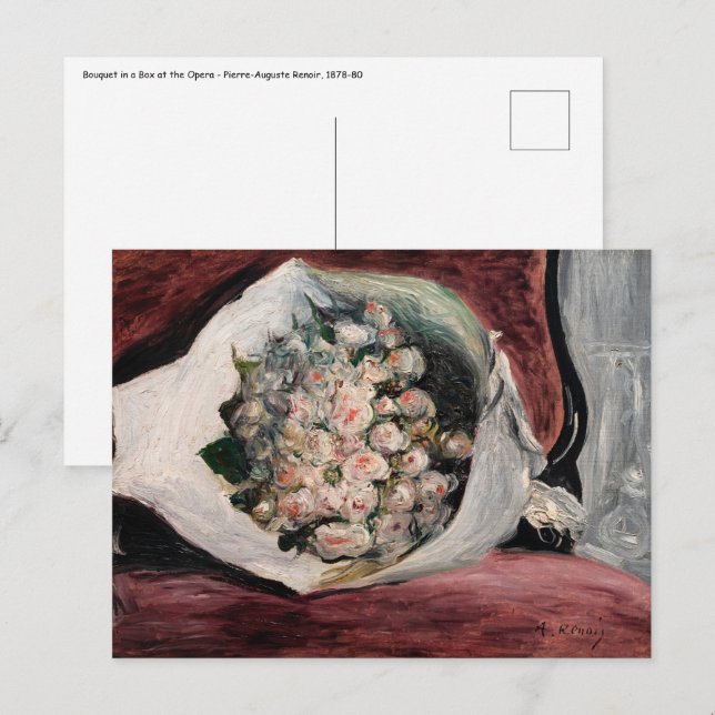 Pierre-Auguste Renoir - Bouquet i en låda Vykort (Fram/baksida)