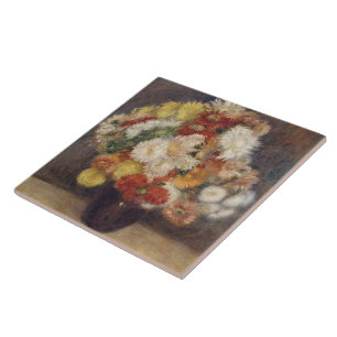 Pierre Auguste Renoir Bouquet of Chrysanthemums Kakelplatta
