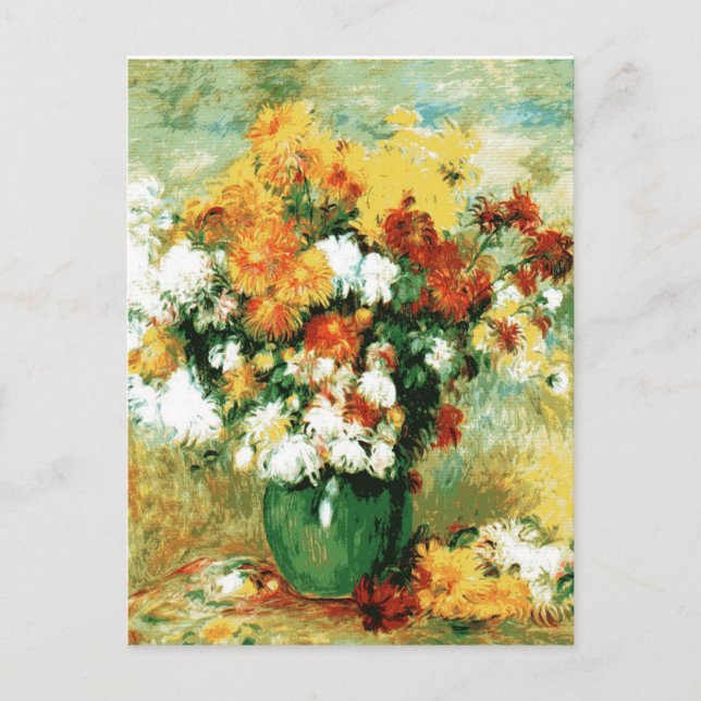 Pierre-Auguste Renoir Bouquet of Chrysanthemums Vykort (Framsida)