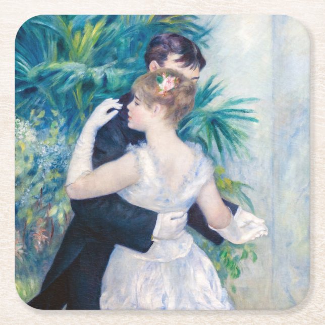 Pierre-Auguste Renoir - City Dance Underlägg Papper Kvadrat (Framsidan)