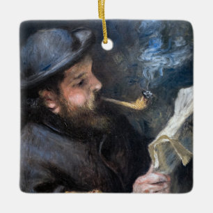 Pierre-Auguste Renoir - Claude Monet Reading Julgransprydnad Keramik