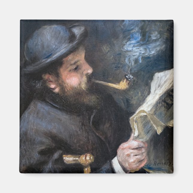 Pierre-Auguste Renoir - Claude Monet Reading Magnet (Framsidan)