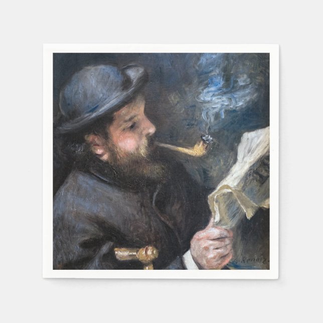 Pierre-Auguste Renoir - Claude Monet Reading Pappersservett (Framsidan)