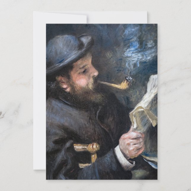 Pierre-Auguste Renoir - Claude Monet Reading Tack Kort (Framsida)