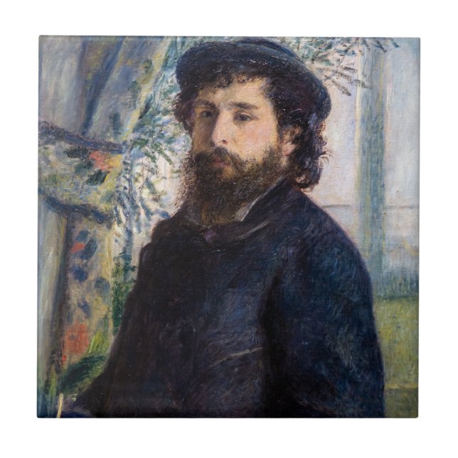 Pierre Auguste Renoir - Claude Monets Porträtt Kakelplatta (Framsidan)