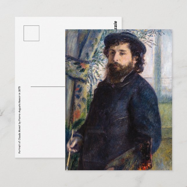 Pierre Auguste Renoir - Claude Monets Porträtt Vykort (Fram/baksida)