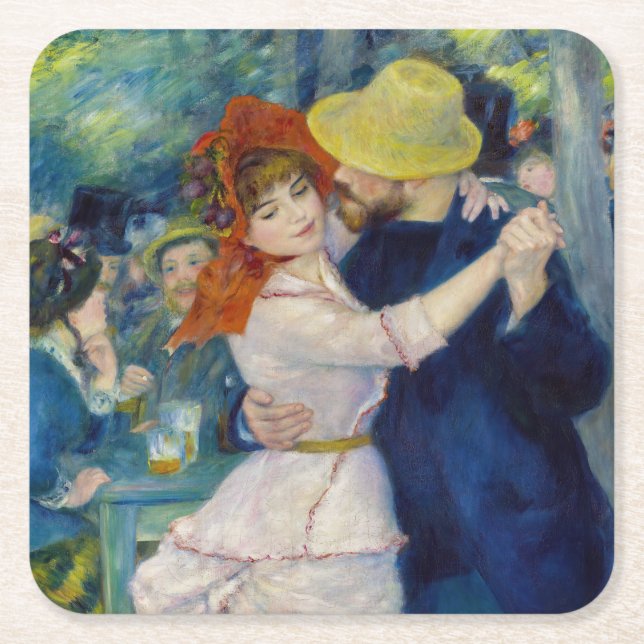 Pierre-Auguste Renoir - Dance at Bougival Underlägg Papper Kvadrat (Framsidan)
