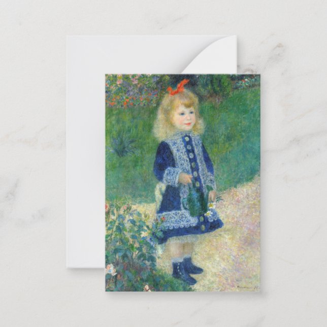 Pierre-Auguste Renoir - En flicka med en vaktburk Anteckningskort (Framsida)