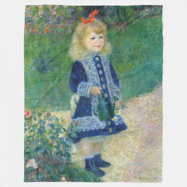 Pierre-Auguste Renoir - En flicka med en vaktburk Fleecefilt (Framsidan)