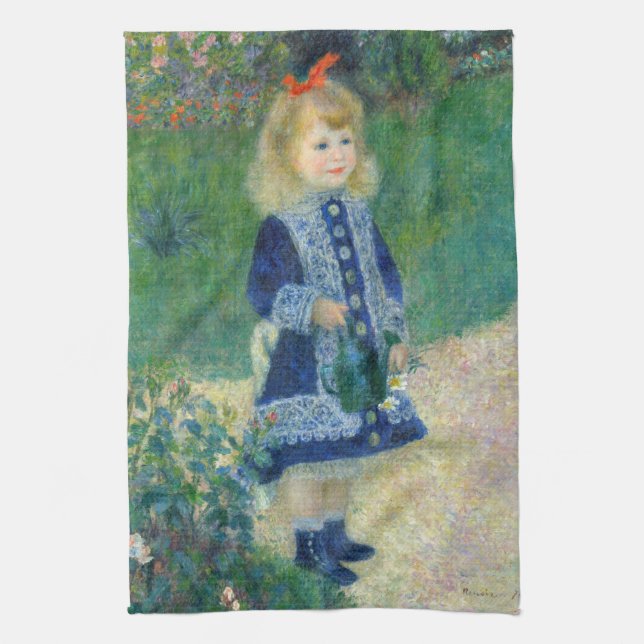 Pierre-Auguste Renoir - En flicka med en vaktburk Kökshandduk (Vertikal)