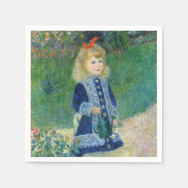 Pierre-Auguste Renoir - En flicka med en vaktburk Pappersservett (Framsidan)
