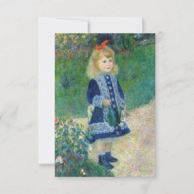 Pierre-Auguste Renoir - En flicka med en vaktburk Tack Kort (Framsida)