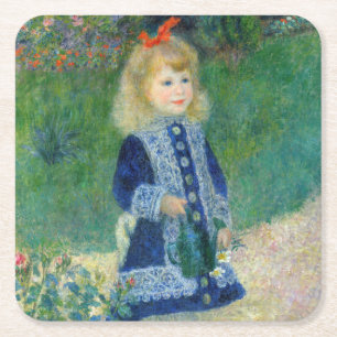Pierre-Auguste Renoir - En flicka med en vaktburk Underlägg Papper Kvadrat