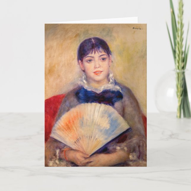 Pierre-Auguste Renoir - flicka med Fläkt Kort (Framsida)