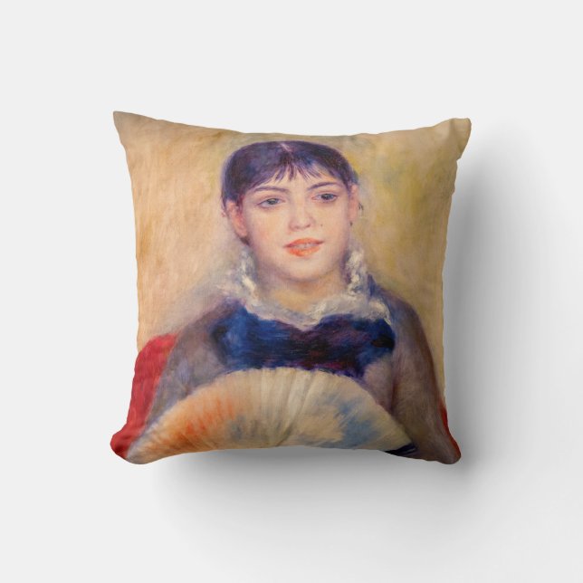 Pierre-Auguste Renoir - flicka med Fläkt Kudde (Framsida)