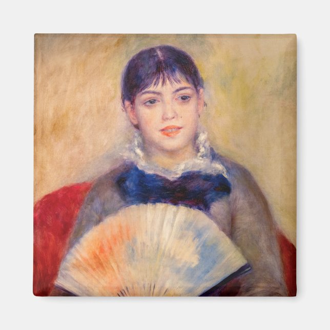 Pierre-Auguste Renoir - flicka med Fläkt Magnet (Framsidan)